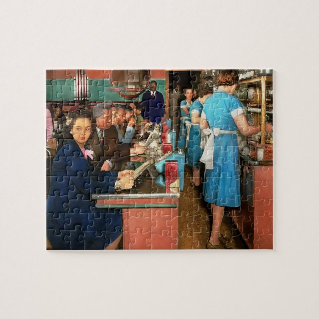 Cafe - Chicago IL - Perfect Eat Shop 1942 Jigsaw Puzzle (Horizontal)