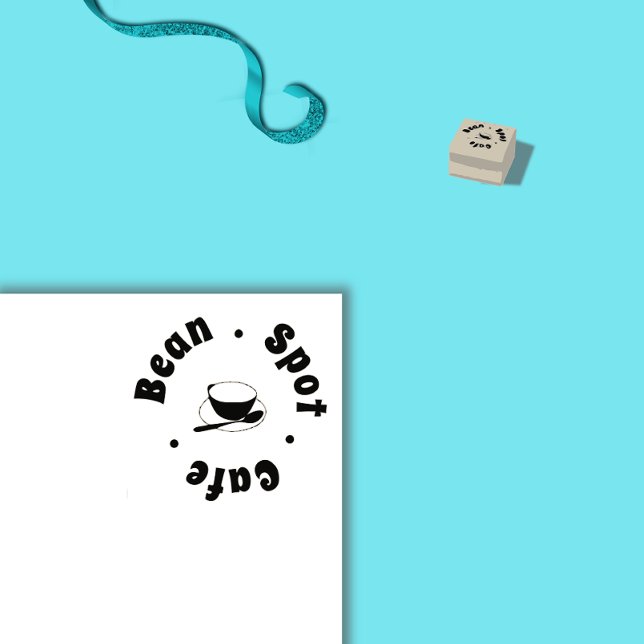 Cafe Coffee Cup & Spoon Logo  Rubber Stamp (Creator Uploaded)