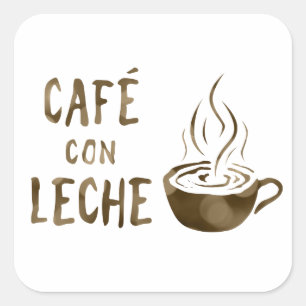 cafe con leche bokeh square sticker