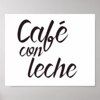 Café con Leche Spanish Coffee Word Art