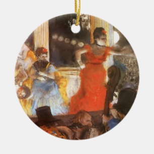 Cafe Concert at Les Ambassadeurs by Edgar Degas Ceramic Tree Decoration