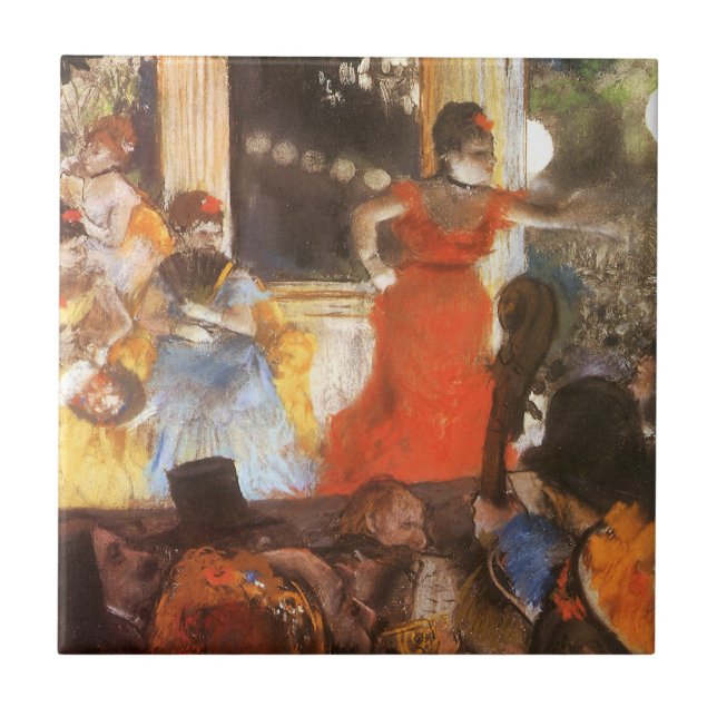 Cafe Concert at Les Ambassadeurs by Edgar Degas Tile (Front)