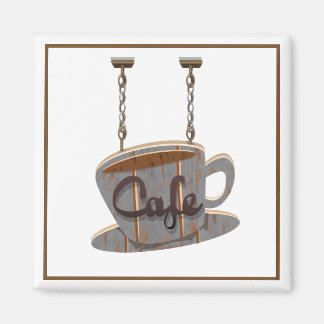 Cafe diner sign coffee shop wood hanging sign magnet