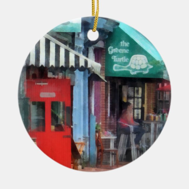 Cafe Fells Point MD Ceramic Tree Decoration (Front)