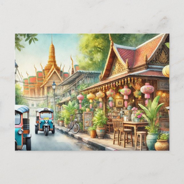 Cafe in Bangkok Thailand Grand Palace Postcard (Front)