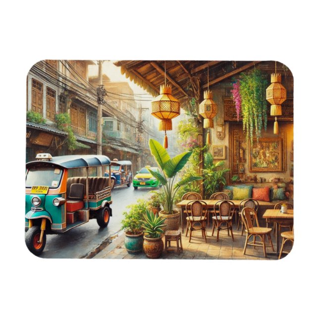 Cafe in Bangkok Thailand Magnet (Horizontal)