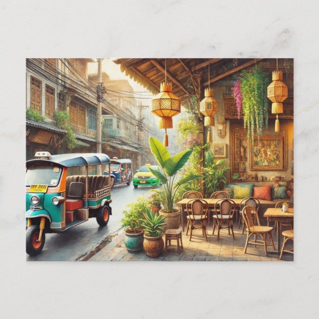 Cafe in Bangkok Thailand Postcard (Front)