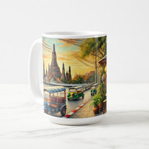 Cafe in Bangkok Thailand Wat Arun Coffee Mug