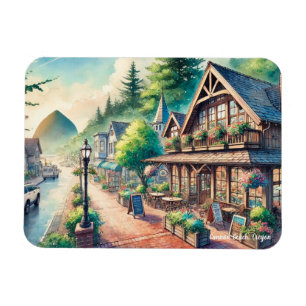 Cafe in Cannon Beach Oregon Main street Magnet