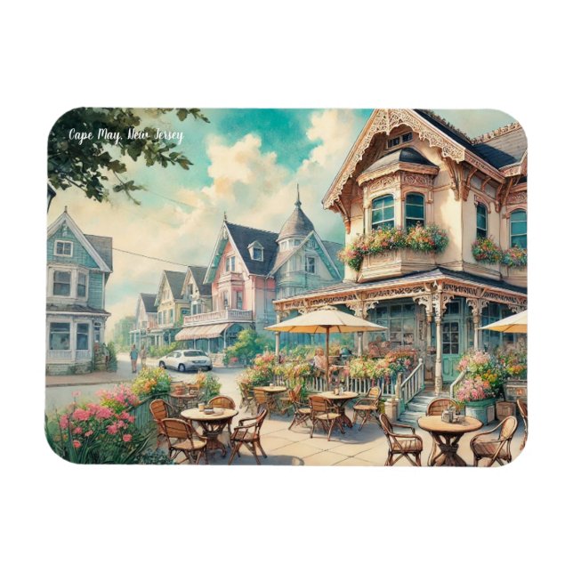 Cafe in Cape May New Jersey Magnet (Horizontal)