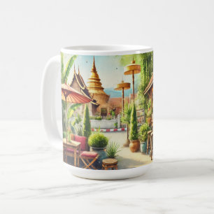 Cafe in Chiang Mai Wat Phra Singh Coffee Mug