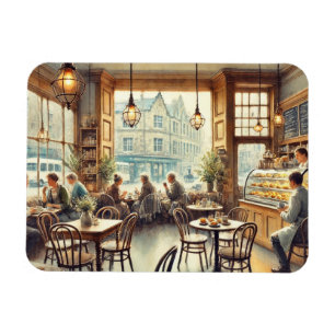 Cafe in Edinburgh Scotland Watercolor Painting Magnet