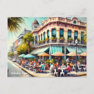 Cafe in Galveston Texas Postcard