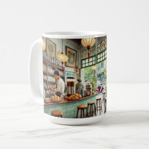 Cafe in Hanoi Vietnam Watercolor Painting Coffee Mug