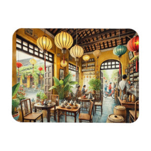 Cafe in Hoi An Vietnam Watercolor Painting Magnet