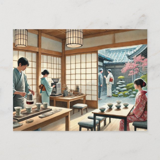Cafe in Kyoto Postcard (Front)