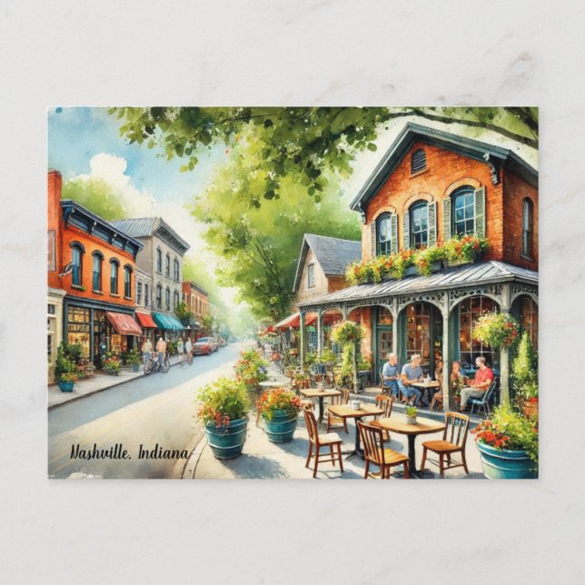 Cafe in Nashville Indiana Postcard (Front)