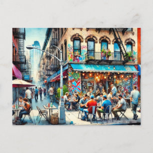Cafe in New York Bronx Postcard