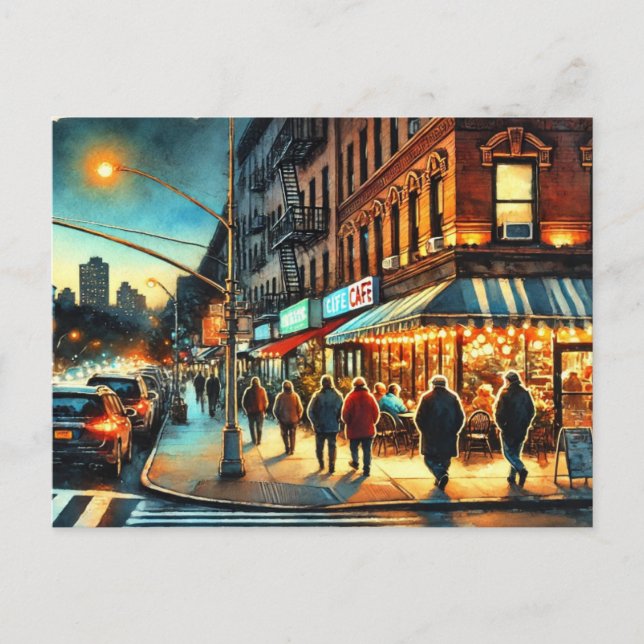 Cafe in New York Bronx Postcard (Front)