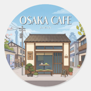 Cafe in Osaka Japan Classic Round Sticker