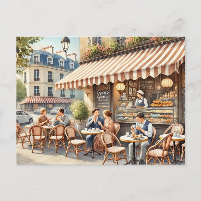 Cafe in Paris France Mug Postcard (Front)