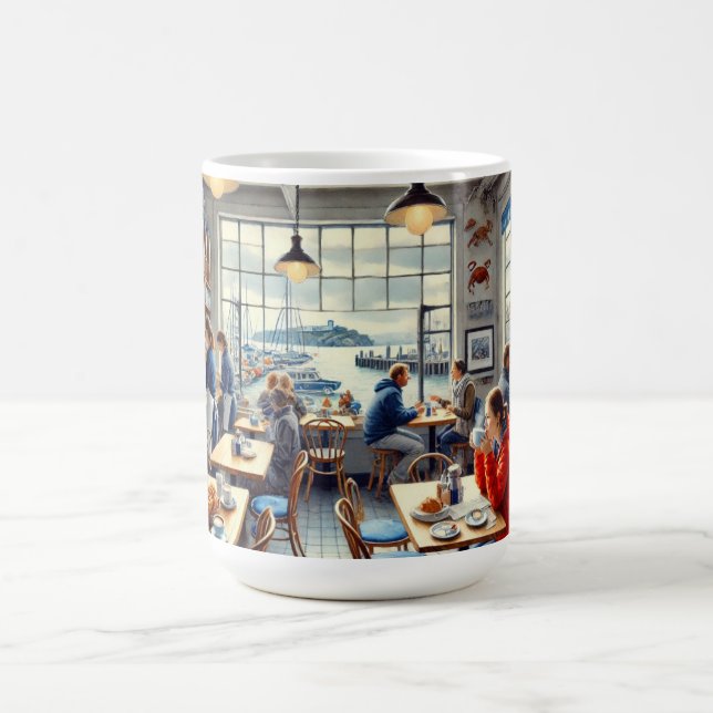 Cafe in San Francisco Alcatraz Coffee Mug (Center)