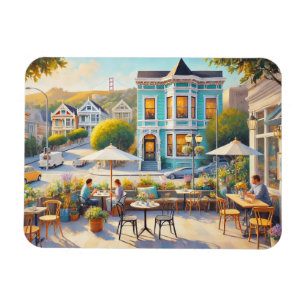 Cafe in San Francisco Golden Gate Bridge Magnet