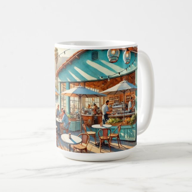 Cafe in Santa Barbara California Coffee Mug (Front Right)