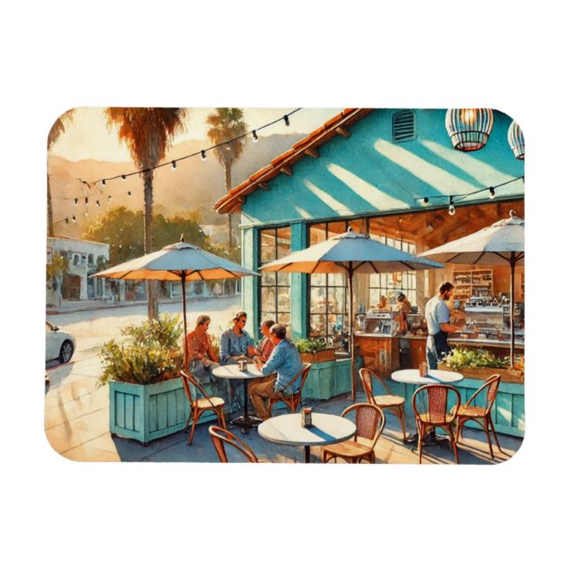 Cafe in Santa Barbara California Magnet (Horizontal)
