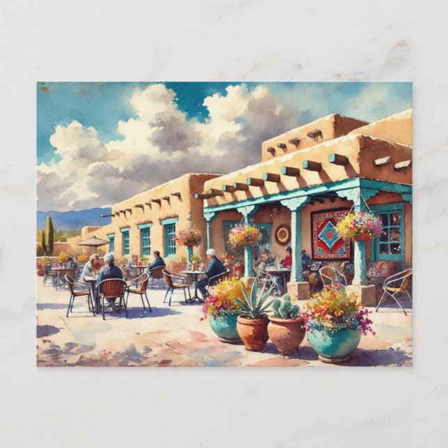 Cafe in Santa Fe New Mexico Postcard (Front)