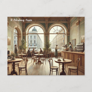 Cafe in St Petersburg Russia Postcard