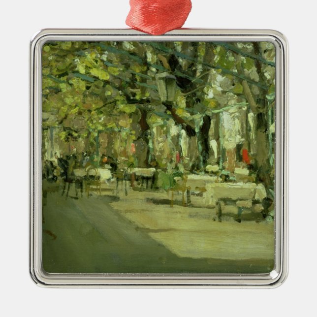 Cafe in Yalta, 1905 Metal Tree Decoration (Front)