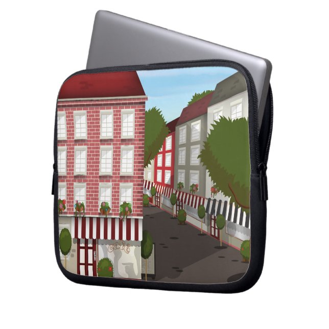 café laptop sleeve (Front Left)