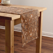 Cafe Latte Art Paisley Table Runner