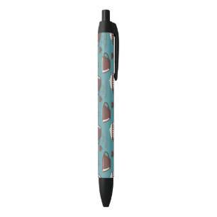 Cafe Latte Cappuccino Brown Coffee Cups Cream Black Ink Pen
