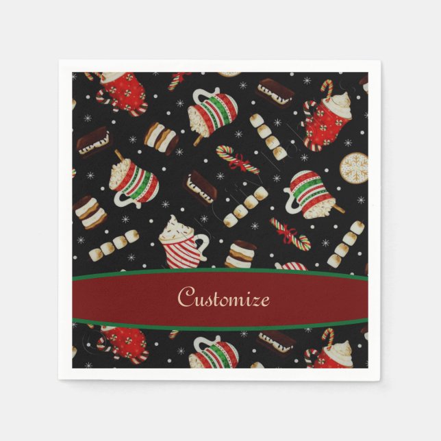 Cafe Latte Christmas Coffee Napkin (Front)