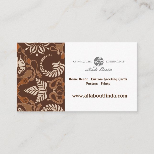 Cafe Latte Customisable Business Card (Front)