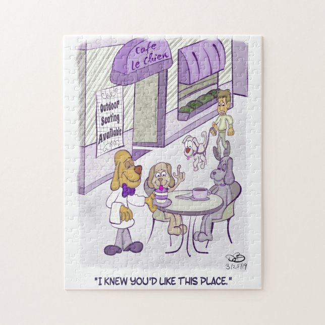 Cafe Le Chien Puzzle (Vertical)