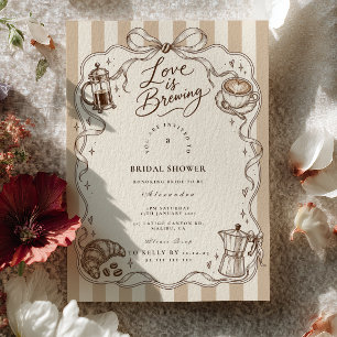 Café Love Is Brewing Bridal Shower Invitation