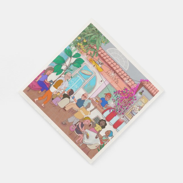 Café Macchiato Miramar Paper Napkins (Corner)
