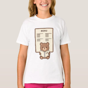 Cafe Menu Bear Kids T-Shirt