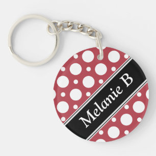 Cafe Merlot Assorted Polka Dots Acrylic Keychain