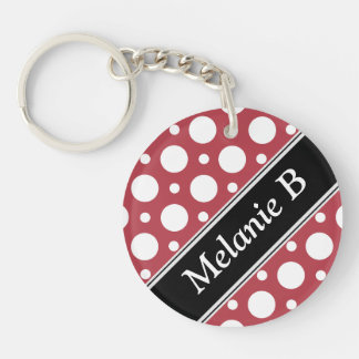 Cafe Merlot Assorted Polka Dots Acrylic Keychain