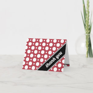 Cafe Merlot Red Assorted Polka Dot Thank You Card