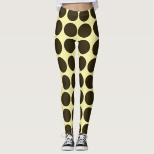 Café Mocha Cream Neutral Dots Leggings