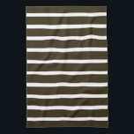 Café Mocha Neutral Stripes Tea Towel<br><div class="desc">Horizontal stripe patterns in a warm neutral colour palette.</div>