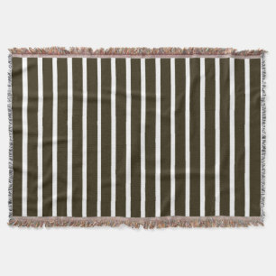 Café Mocha Neutral Stripes Throw Blanket