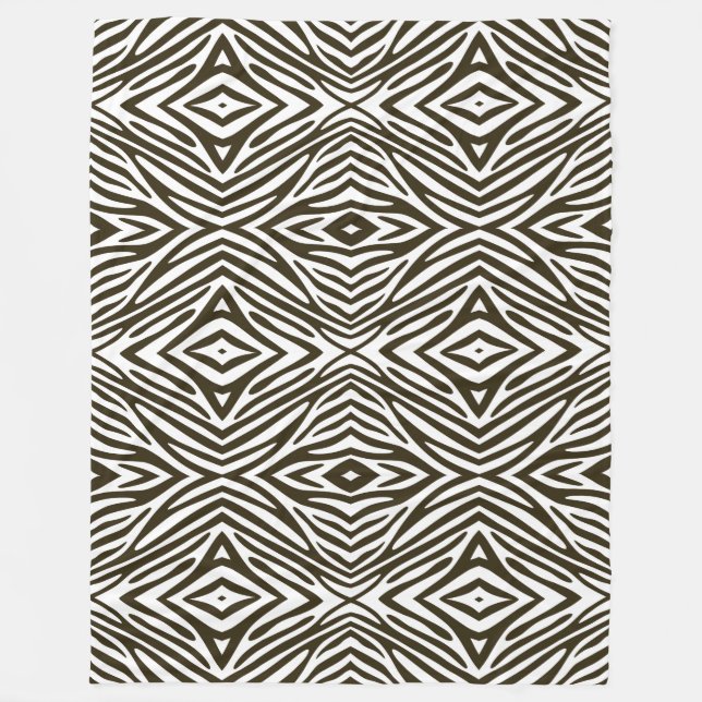 Café Mocha Neutral Zebra Fleece Blanket (Front)