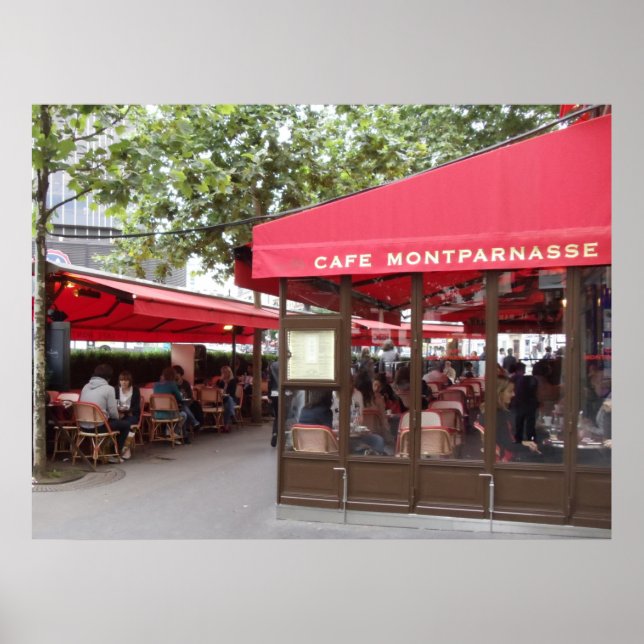 Cafe Montparnasse Paris, travel photograph Poster (Front)