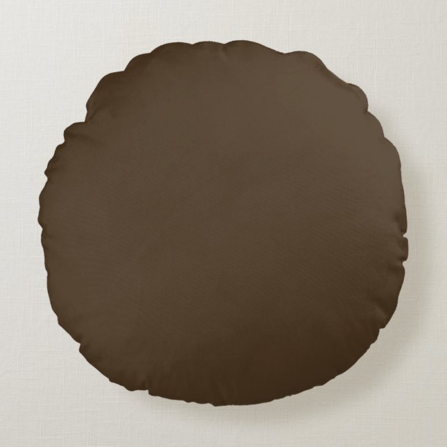 Café noir (solid colour)  round cushion (Front)